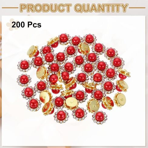 HARFINGTON 200pcs Pearl Rhinestone Button 12mm Sew on Rhinestone Vintage Faux Pearls Metal Claw Flatback Sewing for DIY Crafts Dress Clothing Shoes Bag Decorations Accessories, Purple in Saudi Arabia