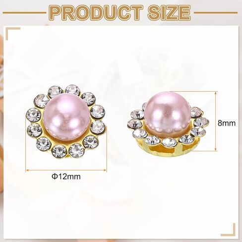 HARFINGTON 200pcs Pearl Rhinestone Button 12mm Sew on Rhinestone Vintage Faux Pearls Metal Claw Flatback Sewing for DIY Crafts Dress Clothing Shoes Bag Decorations Accessories, Purple in Saudi Arabia