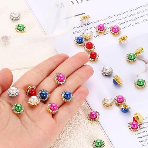 HARFINGTON 200pcs Pearl Rhinestone Button 12mm Sew on Rhinestone Vintage Faux Pearls Metal Claw Flatback Sewing for DIY Crafts Dress Clothing Shoes Bag Decorations Accessories, Purple in Saudi Arabia