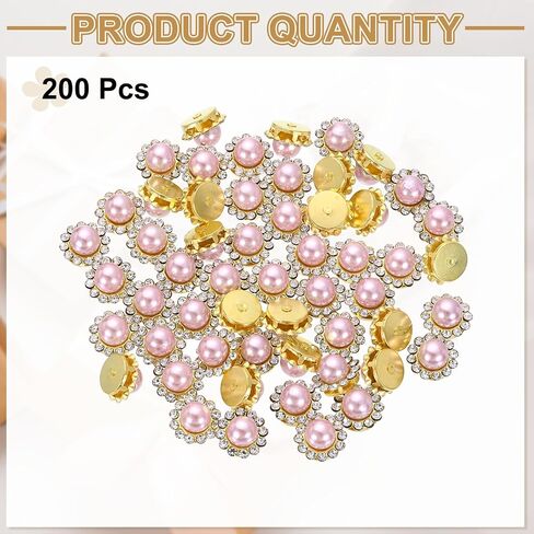 HARFINGTON 200pcs Pearl Rhinestone Button 12mm Sew on Rhinestone Vintage Faux Pearls Metal Claw Flatback Sewing for DIY Crafts Dress Clothing Shoes Bag Decorations Accessories, Purple in Saudi Arabia