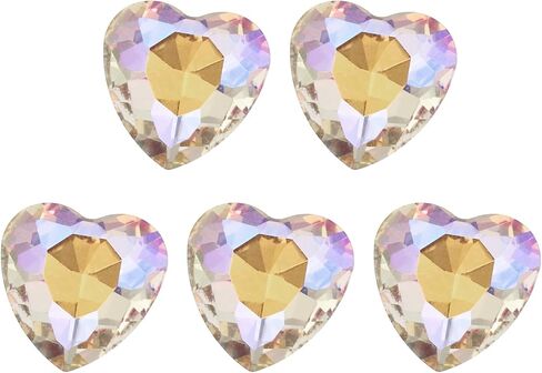 Meccanixity 5 PCS 3D Heart Light Nail Nail Rhinestons K9 Glass Crystal Rhinestones مدببة للخلف بالأحجار الكريمة القلبية الملتوية لسحر الأظافر Art DIY Craft 8x8mm in Kuwait