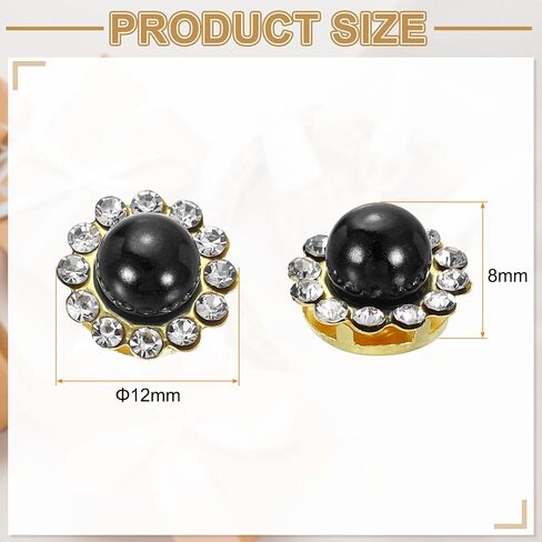 Harfington 200pcs bearl rhinestone button 12mm sew on inhinestone vintage faux learls metal claw flatback flat for diy crafts dress legal leghing reasations accountories ، purple purple in Saudi Arabia