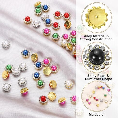 Harfington 200pcs bearl rhinestone button 12mm sew on inhinestone vintage faux learls metal claw flatback flat for diy crafts dress legal leghing reasations accountories ، purple purple in Saudi Arabia