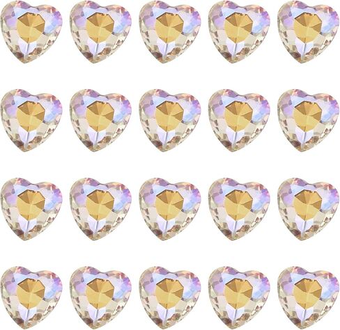 meccanixity 20 pcs 3d القلب الشفاف الأظافر أحجار الراين k9 الزجاج الكريستال وحشيات الراين المدببة الظهر جواهر القلب ملتوية لسحر الأظافر الفنية DIY زخرفة الحرف 8x8mm in Kuwait