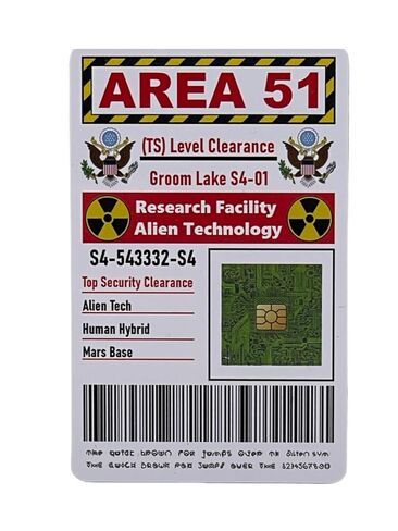 Area 51 ID Card Top Secret Badge Alien AREA 51 Card UFO Joke Funny Cards in Kuwait