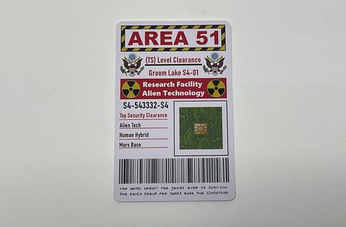 Area 51 ID Card Top Secret Badge Alien AREA 51 Card UFO Joke Funny Cards in Kuwait