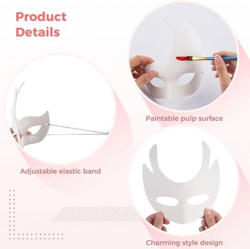 36 PCS DIY أقنعة تنكرية نصف الوجه فارغة ، 6 أنماط أقنعة اللب الأبيض للأعمال الفنية المخصصة ، مثالية لزخارف الحفلات in Saudi Arabia