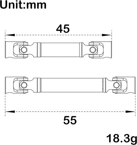 MEUS RACING SCX24 Driveshaft Center Drive Shaft for Axial 1/24 SCX24 C10 Bronco JLU, Black in Saudi Arabia