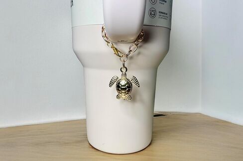 Tumbler Charm - Gold Sea Turtle - Handle Charm - Cup Accessory - Beach Accessory - Ocean Theme - Jewelry - Gift for Women - Gift for Her in Saudi Arabia