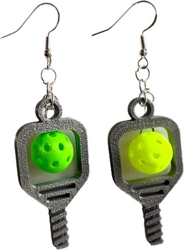 Mini Pickleball Bead And Paddle Charm Crafting Set, 12 Pickleball Beads and 6 Paddle Charms, Green Yellow Pickleballs, Silver Paddles, Craft Pickleball Jewelry, Team Bracelets, Pickleball Accessories in Saudi Arabia