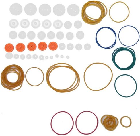 Zjchao 168pcs DIY Model Toy Rubber Bulley Set ، 84pcs لبرامات محرك النقل حزام النقل مجموعة شريط مطاط in Saudi Arabia