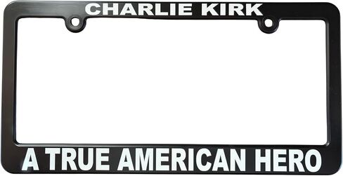 إطار لوحة ترخيص American American Charlie Kirk ، حامل علامات السيارة - Charlie Kirk Freedom Freeple - Trump American Hero - Tribute in Memory - نحن تشارلي باتريوت - ملحق أوتوم in Saudi Arabia