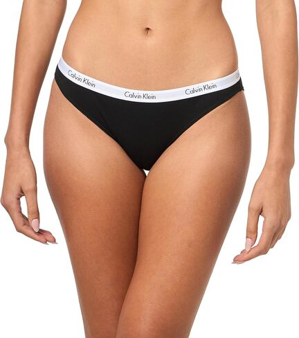 Calvin Klein Women's Carousel Logo Cotton Stretch Bikini Panties, 3 Pack, Mellow Orange/White/Rainer Stripe_Grey Heather, Small in Saudi Arabia