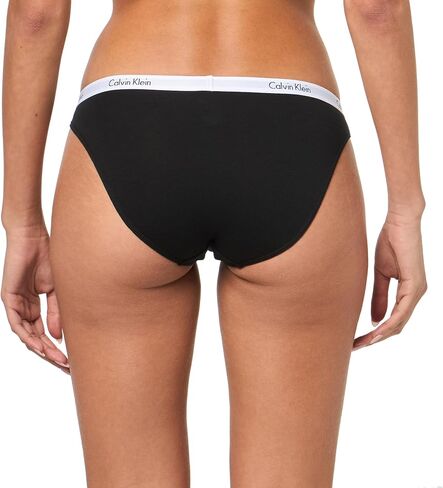 Calvin Klein Women's Carousel Logo Cotton Stretch Bikini Panties, 3 Pack, Mellow Orange/White/Rainer Stripe_Grey Heather, Small in Saudi Arabia