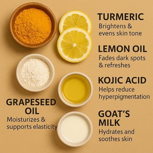 Turmeric Kojic Acid Soap 3-Pack, 3.5 oz Bars – Brightening Face & Body Bar with Lemon Oil – Dark Spot Remover, Even Tone, Acne Scars, Hyperpigmentation – Natural, Handmade Skincare in Saudi Arabia