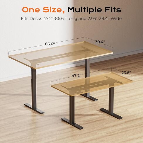 Huuger Dual Motor Electric Standing Desk Frame, Sit Stand up Desk Leg for 47.2" to 86.6" Desktop, Computer Desk Leg with Cable Tray, 3 Memory Height Presets, 2 Hooks, Black Frame Only in Kuwait