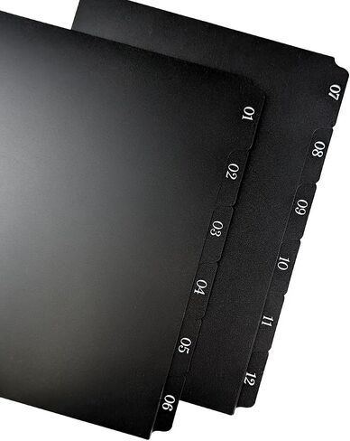 B6 Six Ring Black Plastic Planner Dividers, Tabbed Monthly Planner Dividers for B6 Ringbound Size Planner Binder Systems in Saudi Arabia