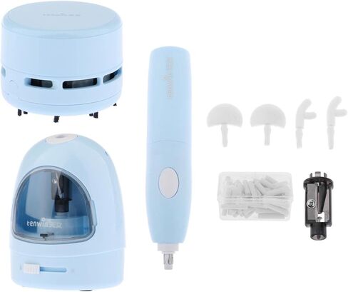 محو القلم الكهربائي الإلكترونية محو المكتب الميكانيكي الميكانيكي المنظف لمستلزمات مكتب قرطاسية الأطفال ، الأزرق in Kuwait