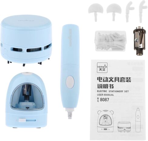 محو القلم الكهربائي الإلكترونية محو المكتب الميكانيكي الميكانيكي المنظف لمستلزمات مكتب قرطاسية الأطفال ، الأزرق in Kuwait