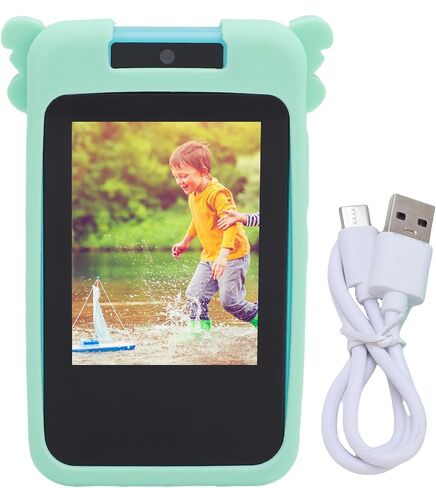 Yunseity Childrens Camera, 1080p Childrens Camera Mp3 Music Player Green Dinosaur Pattern for in Saudi Arabia