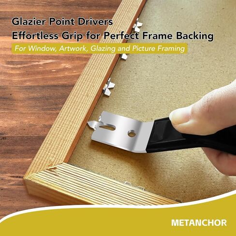 Glazier Point Driver ، أداة Glazier مع 120 نقطة دفع و 10 شماعات صور Sawtooth ، أداة سائق الزجاج لتأطير غرزة Cross Glass (Red) in Saudi Arabia