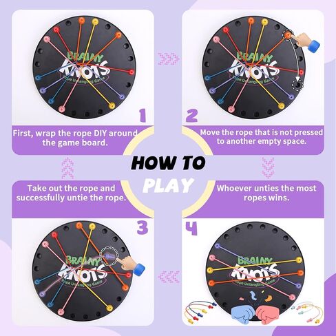 لعبة knots rope uncoundling لعبة ، 10pcs لعبة ألغاز الحبل الملتوية ، والاستراتيجية اللغز التحدي ، وحل سلسلة ألعاب السفر المركزية للبالغين (الأسود) in Kuwait