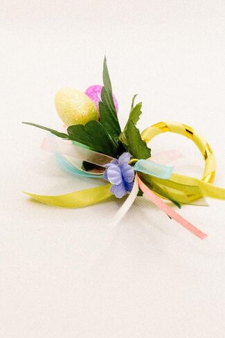Easter Eggs Spring Napkin Rings & Yellow Flowers table decor decorations - Set of 6 in Saudi Arabia