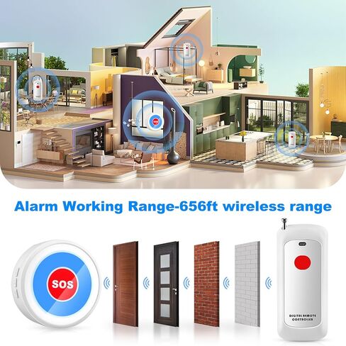 أنظمة تنبيه حياة مقدمي الرعاية لكبار السن لا توجد رسوم شهرية للسيطرة على تطبيق Wi-Fi App Colling Coll Call Call Button Panic Alarm for 1 Call Button 1 Watch 1 Receiver (يدعم فقط 2.4 جيجا هرتز Wi-Fi) in Kuwait