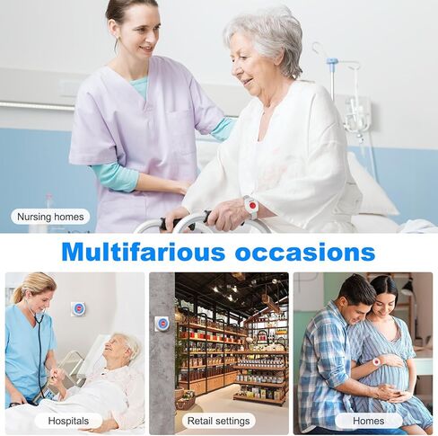 أنظمة تنبيه حياة مقدمي الرعاية لكبار السن لا توجد رسوم شهرية للسيطرة على تطبيق Wi-Fi App Colling Coll Call Call Button Panic Alarm for 1 Call Button 1 Watch 1 Receiver (يدعم فقط 2.4 جيجا هرتز Wi-Fi) in Kuwait