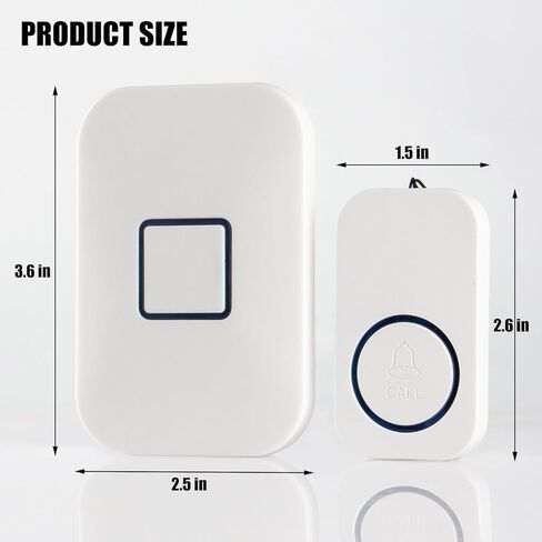 Pager Resigiver اللاسلكي مع إعادة شحن USB ، ونظام التنبيه الطبي لكبار السن مع الألحان ، والاهتزاز وفلاش LED ، مستقبل واحد محمول وزر SOS مقاوم للماء للمراقبة المريض والمسنين in Kuwait