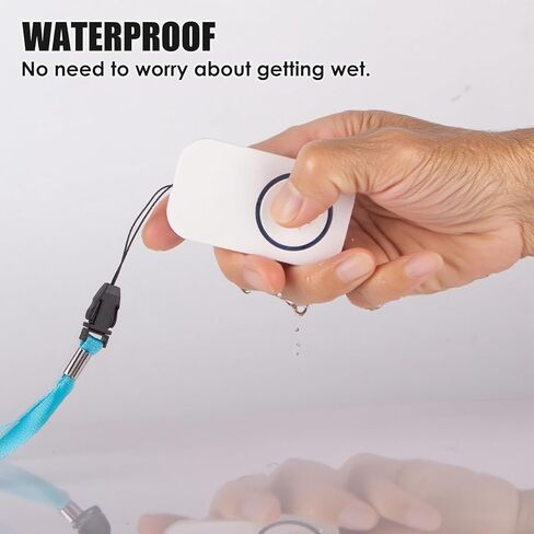 Pager Resigiver اللاسلكي مع إعادة شحن USB ، ونظام التنبيه الطبي لكبار السن مع الألحان ، والاهتزاز وفلاش LED ، مستقبل واحد محمول وزر SOS مقاوم للماء للمراقبة المريض والمسنين in Kuwait