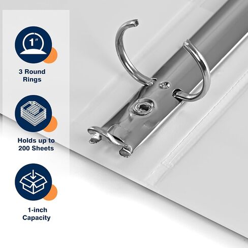 Suin Economy 1 بوصة 3 حلقات ، غطاء عرض واضح قابل للتخصيص ، لحجم الرسالة لنا 8-1/2 × 11 '' ، مثالي للمكتب/المدرسة (أبيض-12 عبوة) in Kuwait