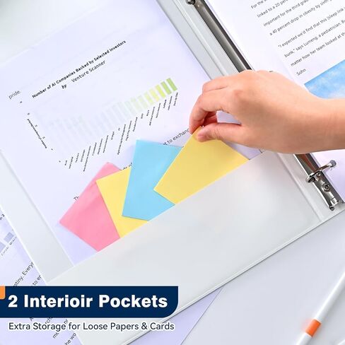 Suin Economy 1 بوصة 3 حلقات ، غطاء عرض واضح قابل للتخصيص ، لحجم الرسالة لنا 8-1/2 × 11 '' ، مثالي للمكتب/المدرسة (أبيض-12 عبوة) in Kuwait