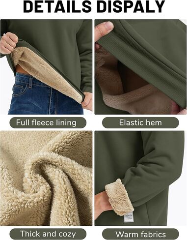 MAGCOMSEN Mens Sherpa Fleece Lined Sweatshirts Winter Thermal for Men Basic Warm Fuzzy Soft Crewneck Cozy Pullover in Saudi Arabia