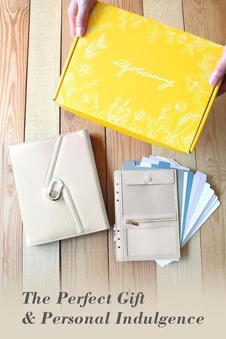 EGOSUNNY Luxury Journal – A5 Leather Binder Planner Cover with 80 Sheets, 5 Dividers, Removable Zip Pouch, Refillable Undated Organizer for Work, School, Personal Use, Pearl White in Saudi Arabia