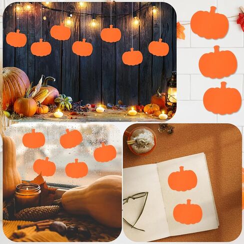 360 pcs قرع قرع القطع الورق حصاد قطع اليقطين لهجات اليقطين على شكل أطفال مشاريع حرفة DIY الخريف عيد الشكر هالايول in Saudi Arabia