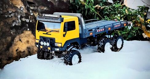 Hobbyplus Arktos 6x6 RC Crawler Truck ، 1:18 RC RC ROCK CRAWLER مع سرير Blue Body & Black Bear ، شاحنات RC 6WD للبالغين ، الأضواء الواقعية ، مسطح وظيفي ، تعليق ناعم (1810431) in Kuwait