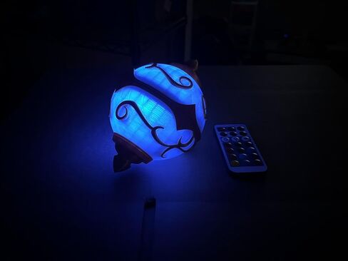 Palworld Pal Sphere - Color Changing with Remote Controlled RGB LED Light - 3D Printed in Saudi Arabia