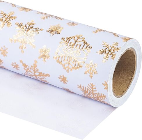 WRAPAHOLIC Reversible Wrapping Paper - Mini Roll - 17 Inch X 33 Feet - Pink Floral Design for Birthday, Mother's Day, Wedding, Baby Shower in Saudi Arabia