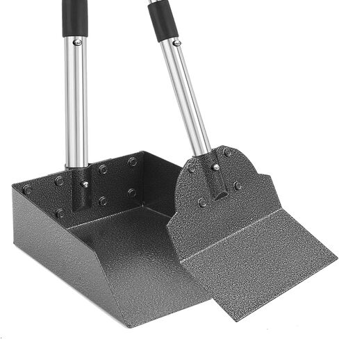 Pooper Scooper, Metal Aluminum Tray and Spade Poop Scoop Set with Adjustable Stainless Steel Long Handle, Pet Waste Removal Heavy Duty Poop Scooper (Small Tray&Spade) in Kuwait