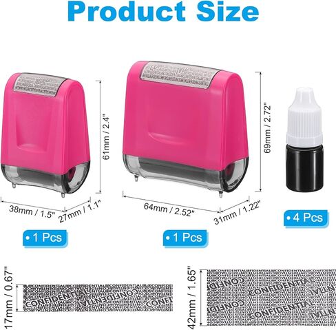 PATIKIL Identity Theft Protection Roller Stamp, 2Pcs 0.7/1.7" Confidential Roller Stamp Privacy ID Police Stamp Roller for Security ID Address with 4Pcs Refills, Light Green in Saudi Arabia