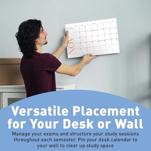 S&O Modern Large Desk Calendar from July 2025-Dec 2026 - Tear-Away Table Calendar 2025-2026 - Desktop Blotter - Academic Desk Planner - Desk Pad Large - 11x17in in Saudi Arabia