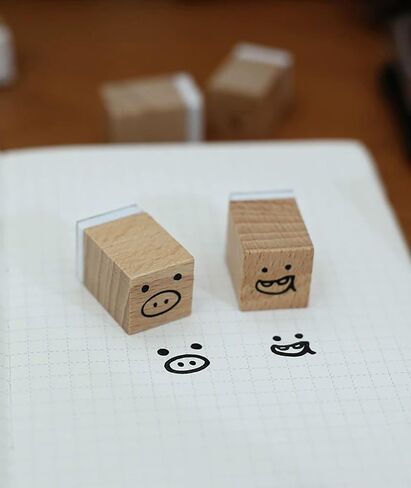 25pcs Mood Expression Wooden Rubber Stamps Kit, Cute Small Emoticon Theme Stamps for Decorative Diary Planner DIY Craft Scrapbook Card Making Letters Journal in Kuwait
