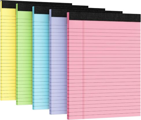 منصات قانونية 5pcs 8.5 × 11 ، المفترات 8.5 × 11 بوصة ، وسادات الملونة الملونة ، وسادات كتابة واضحة من الورق ، ومنصات المذكرة ، وورقة مفتحة قانونية ، ومسكنة على نطاق واسع مبطنة مع الظهر القوي ، 30 ورقة/حزمة in Kuwait
