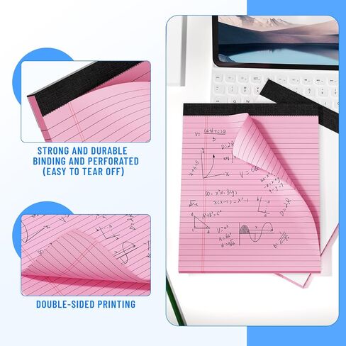 منصات قانونية 5pcs 8.5 × 11 ، المفترات 8.5 × 11 بوصة ، وسادات الملونة الملونة ، وسادات كتابة واضحة من الورق ، ومنصات المذكرة ، وورقة مفتحة قانونية ، ومسكنة على نطاق واسع مبطنة مع الظهر القوي ، 30 ورقة/حزمة in Kuwait