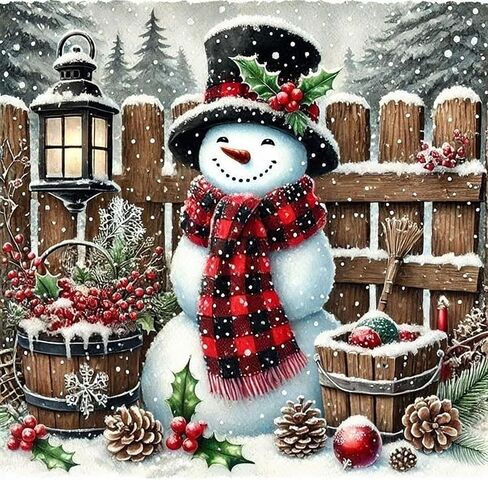 jjbswymt Christmas Diamond Art Kits للبالغين ، مجموعات الطلاء الماس Snowman 5D للمبتدئين للبالغين ، DIY الحفر الكاملة لوحة الماس الجوهرة الفنية والحرف ، ديكور الجدار المنزل 14x14 بوصة in Kuwait