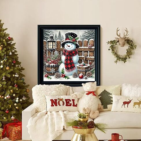 jjbswymt Christmas Diamond Art Kits للبالغين ، مجموعات الطلاء الماس Snowman 5D للمبتدئين للبالغين ، DIY الحفر الكاملة لوحة الماس الجوهرة الفنية والحرف ، ديكور الجدار المنزل 14x14 بوصة in Kuwait