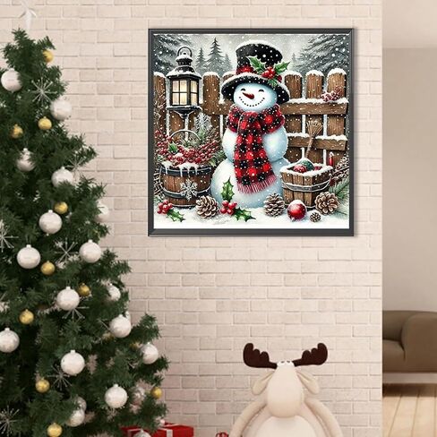 jjbswymt Christmas Diamond Art Kits للبالغين ، مجموعات الطلاء الماس Snowman 5D للمبتدئين للبالغين ، DIY الحفر الكاملة لوحة الماس الجوهرة الفنية والحرف ، ديكور الجدار المنزل 14x14 بوصة in Kuwait