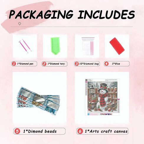 jjbswymt Christmas Diamond Art Kits للبالغين ، مجموعات الطلاء الماس Snowman 5D للمبتدئين للبالغين ، DIY الحفر الكاملة لوحة الماس الجوهرة الفنية والحرف ، ديكور الجدار المنزل 14x14 بوصة in Kuwait