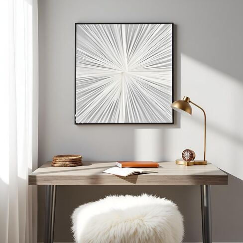 Handmade Fabric Framed Wall Art, Large 3D Wall Decor for Living Room Bedroom, Modern Minimalist Decor Artwork 29.5"x29.5" in Saudi Arabia